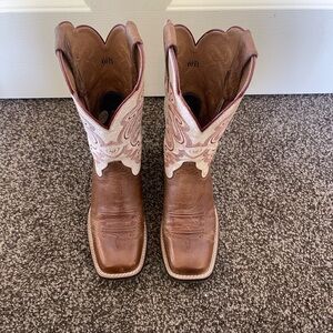 Brown and Pink Western Boots